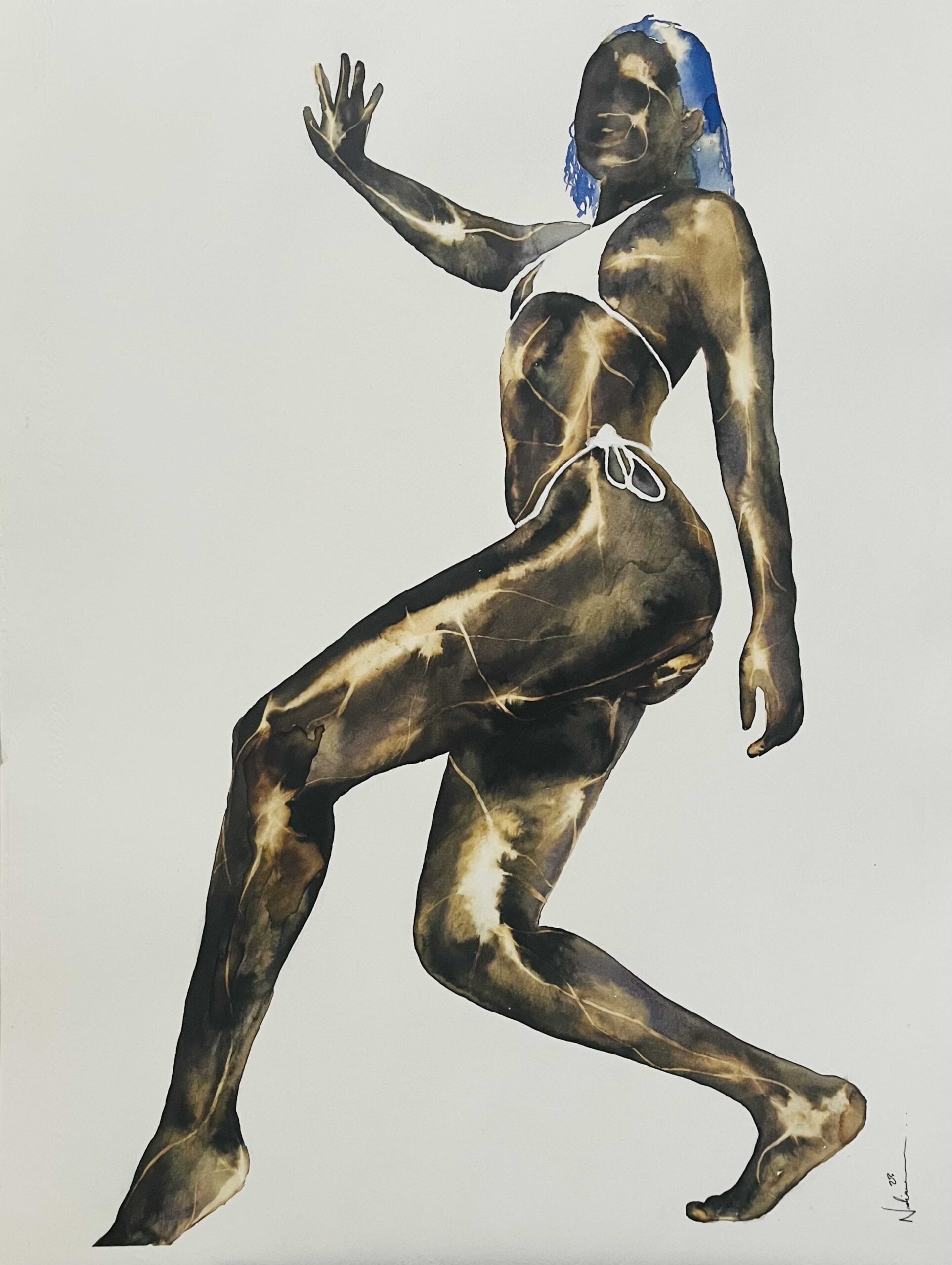 Black is Gold III, 2023, Mixed Media on watercolour paper, 60 x 46cm Black is Gold III, 2023, Mixed Media on watercolour paper, 60 x 46cm