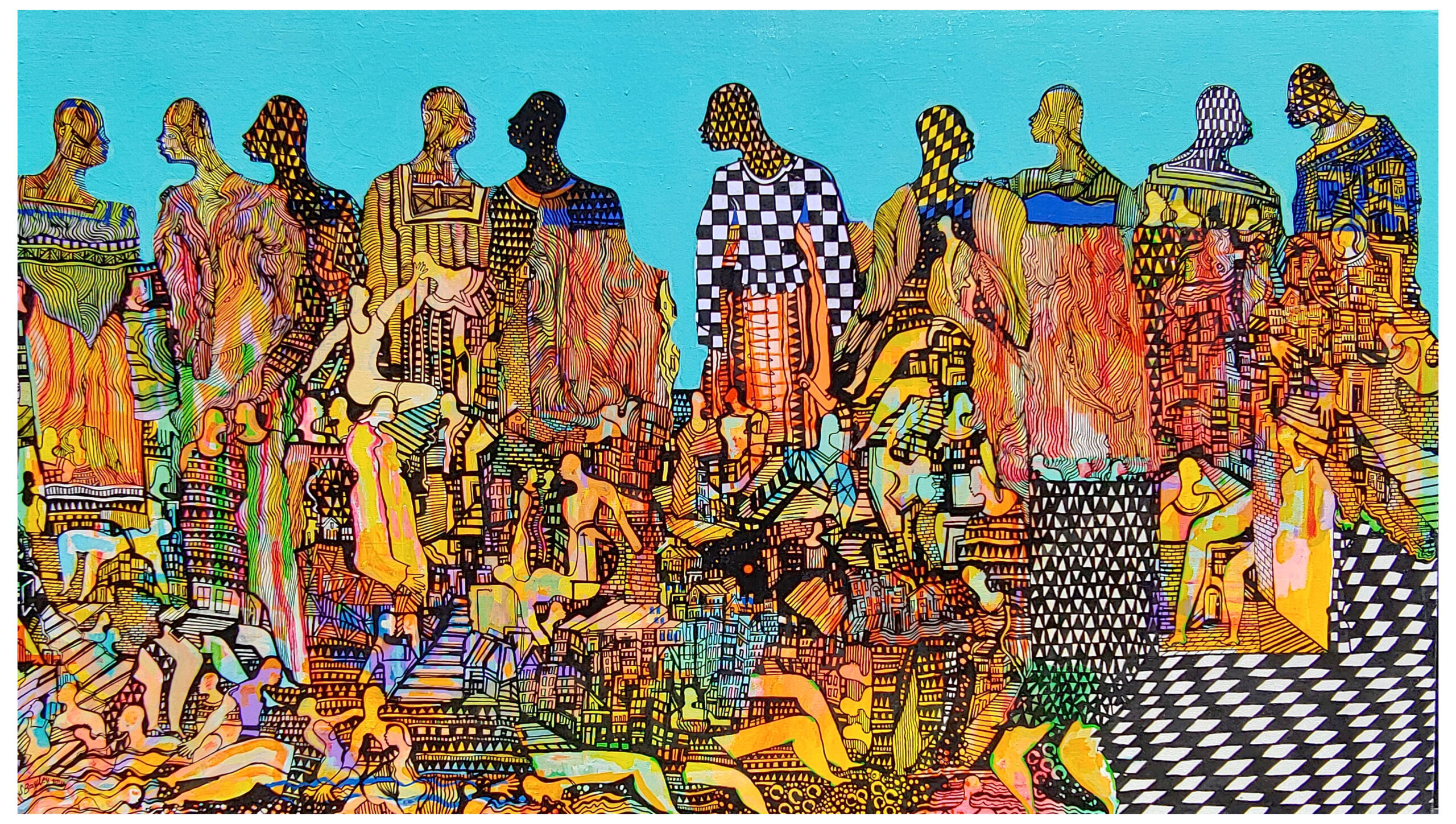 By the waters, 2023, Acrylic on canvas, 84x149.5cm By the waters, 2023, Acrylic on canvas, 84x149.5cm