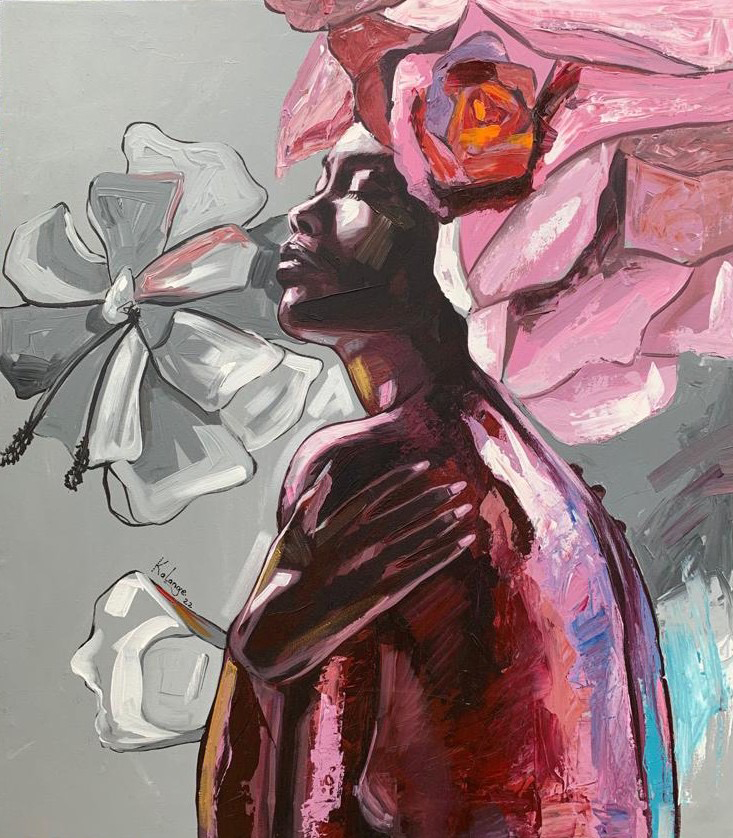Kalange Katesi, Romance, Acrylic on canvas, 90cm x 80 cm
